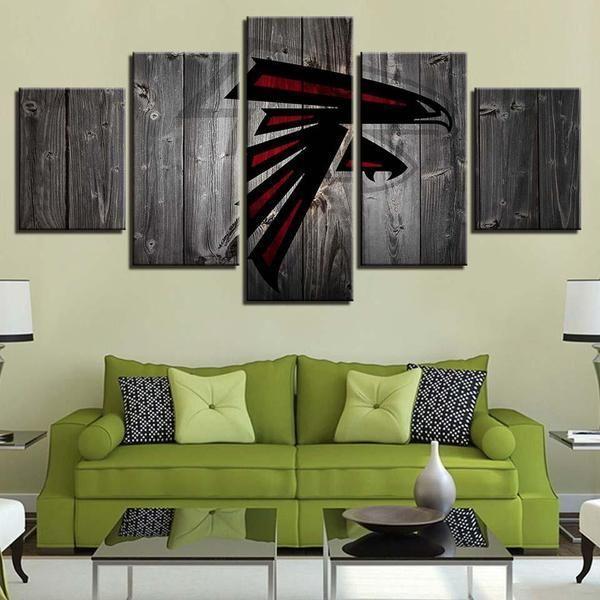 Atlanta Falcons Nfl Logo - Sport 5 Panel Canvas Art Wall Decor Atlanta Falcons Nfl Logo - Sport 5 Panel Canvas Art Wall Decor