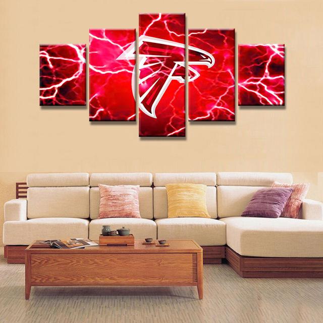 Atlanta Falcons Sports - Sport 5 Panel Canvas Art Wall Decor Atlanta Falcons Sports - Sport 5 Panel Canvas Art Wall Decor