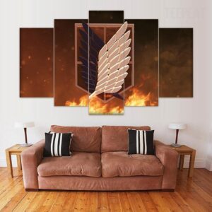 Attack Of The Titans - Anime 5 Panel Canvas Art Wall Decor