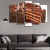 Attractive Breakfast - Kitchen 5 Panel Canvas Art Wall Decor