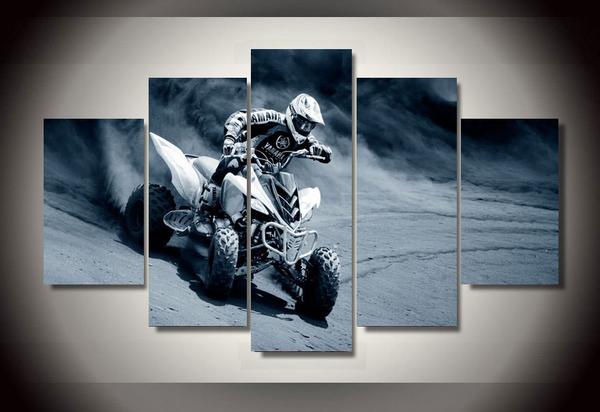 Atv Racing - Sport 5 Panel Canvas Art Wall Decor Atv Racing - Sport 5 Panel Canvas Art Wall Decor