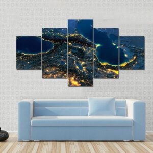 Aucasus And The Caspian Sea - Nature 5 Panel Canvas Art Wall Decor
