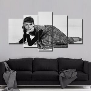 Audrey Hepburn - Famous Person 5 Panel Canvas Art Wall Decor