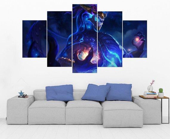 Aurelion Sol - League Of Legends - Gaming 5 Panel Canvas Art Wall Decor Aurelion Sol - League Of Legends - Gaming 5 Panel Canvas Art Wall Decor