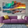 Aurora Borealis 2 - Nature 5 Panel Canvas Art Wall Decor