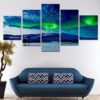 Aurora Borealis Balls - Nature 5 Panel Canvas Art Wall Decor