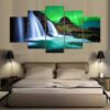 Aurora Borealis Landscape - Nature 5 Panel Canvas Art Wall Decor