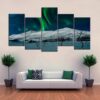Aurora Borealis Scenery - Nature 5 Panel Canvas Art Wall Decor