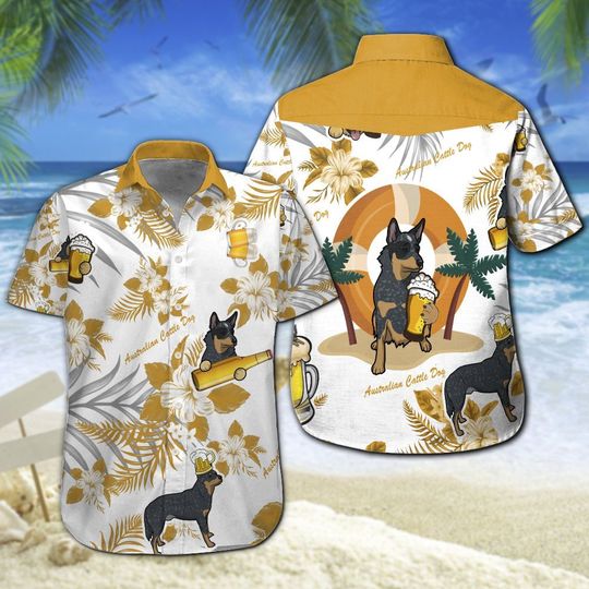 Australian Cattle Dog Beer Hawaiian Shirt Summer Button Up Australian Cattle Dog Beer Hawaiian Shirt Summer Button Up
