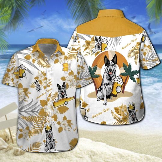 Australian Kelpie Beer Hawaiian Shirt Summer Button Up Australian Kelpie Beer Hawaiian Shirt Summer Button Up