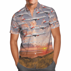 Austrian Airlines Embraer 195Lr Hawaiian Shirt