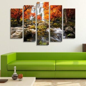 Autumn 01 - Nature 5 Panel Canvas Art Wall Decor