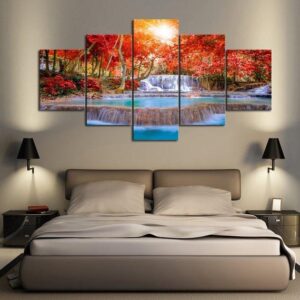 Autumn Colors - Nature 5 Panel Canvas Art Wall Decor