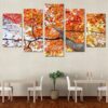 Autumn Fall 01 - Nature 5 Panel Canvas Art Wall Decor