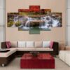 Autumn Falls 02 - Nature 5 Panel Canvas Art Wall Decor