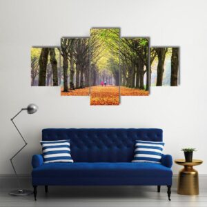 Autumn Forest In Amsterdam - Nature 5 Panel Canvas Art Wall Decor