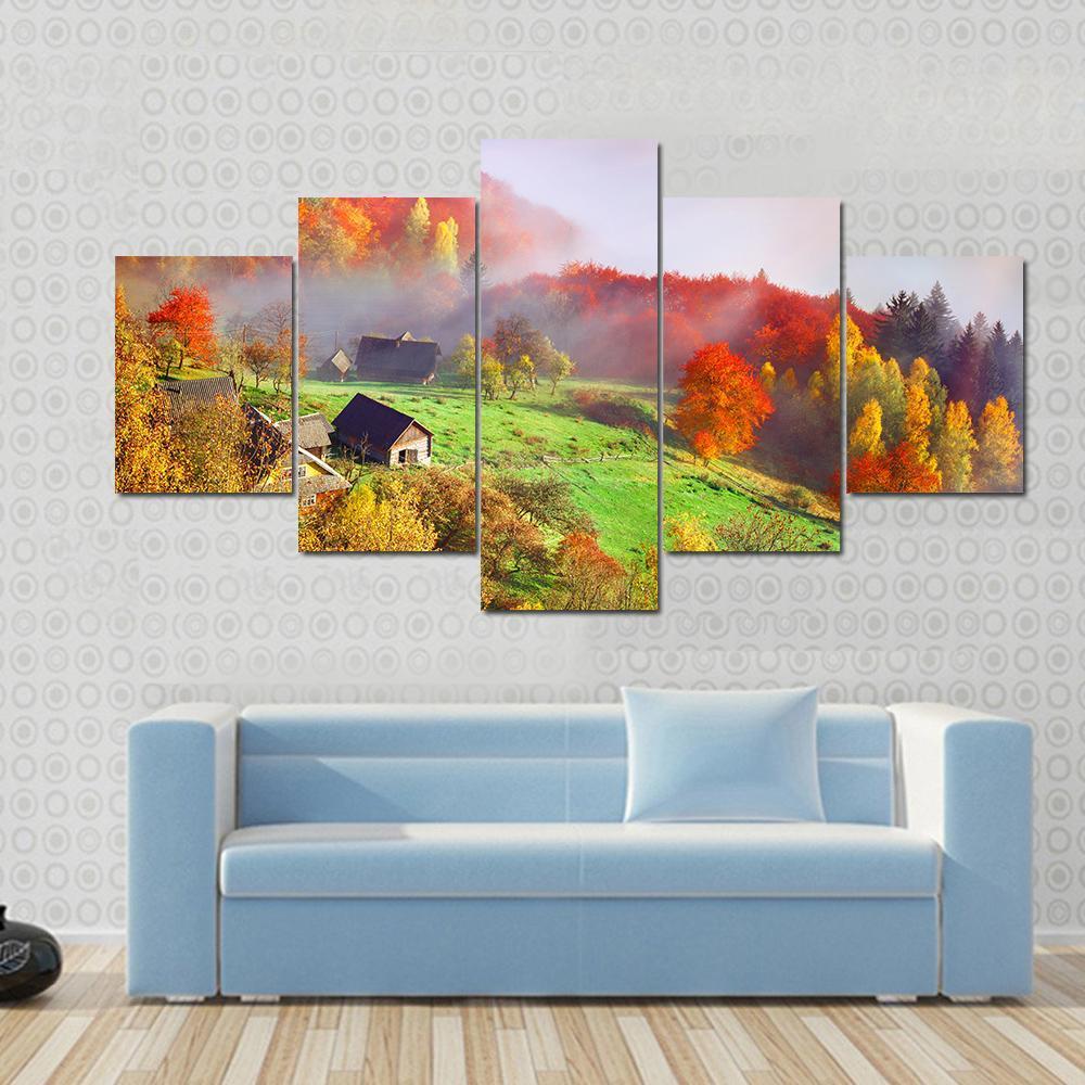 Autumn Landscape In The Mountain Village Sokilsky Ridge Autumn Landscape In The Mountain Village Sokilsky Ridge