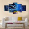 Autumn Park At Night - Abstract Nature 5 Panel Canvas Art Wall Decor