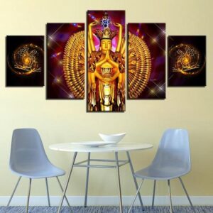 Avalokitesvara Buddha - Religion 5 Panel Canvas Art Wall Decor