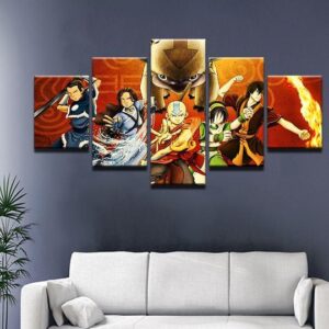 Avatar: The Last Airbender - Cartoon 5 Panel Canvas Art Wall Decor