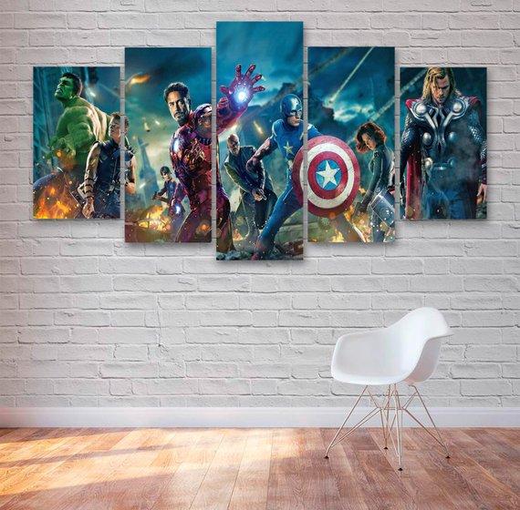 Avengers 22 - Dc 5 Panel Canvas Art Wall Decor Avengers 22 - Dc 5 Panel Canvas Art Wall Decor