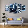 Aviation Turbine - Automative 5 Panel Canvas Art Wall Decor