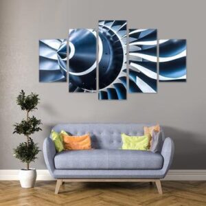 Aviation Turbine - Automative 5 Panel Canvas Art Wall Decor