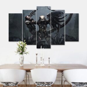 Avp - Predator Reigns - Movie 5 Panel Canvas Art Wall Decor