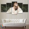 Avril Lavigne Portrait White Dress - Abstract 5 Panel Canvas Art Wall Decor