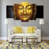 Awakened Buddha - Religion 5 Panel Canvas Art Wall Decor