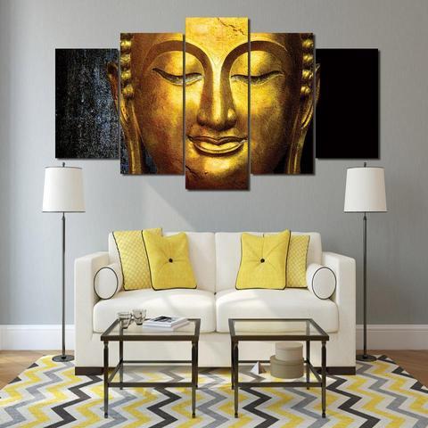 Awakened Buddha - Religion 5 Panel Canvas Art Wall Decor Awakened Buddha - Religion 5 Panel Canvas Art Wall Decor