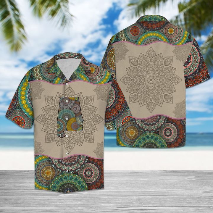Awesome Alabama Mandala Hawaiian Shirt Summer Button Up Awesome Alabama Mandala Hawaiian Shirt Summer Button Up