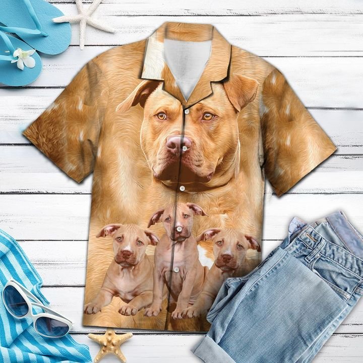 Awesome American Pit Bull Terrier Hawaiian Shirt Summer Button Up Awesome American Pit Bull Terrier Hawaiian Shirt Summer Button Up