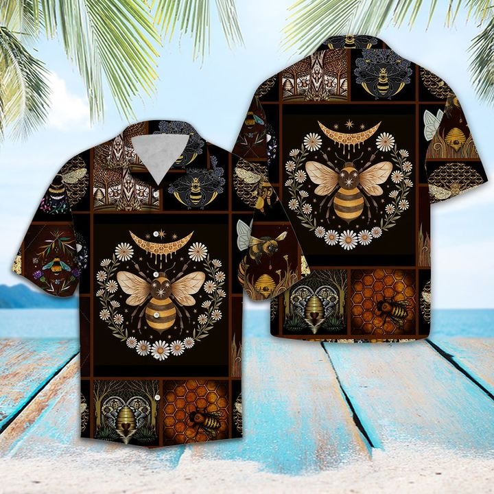 Awesome Bee Hawaiian Shirt Summer Button Up Awesome Bee Hawaiian Shirt Summer Button Up