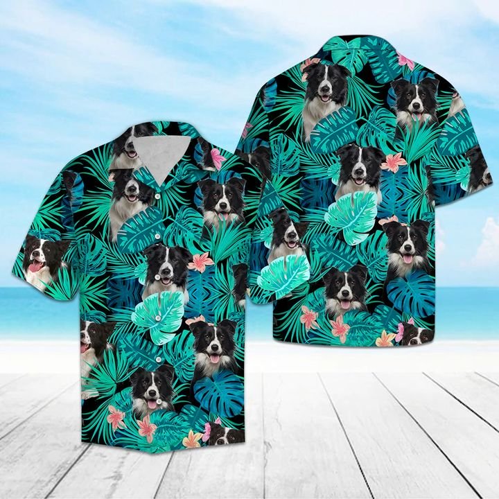 Awesome Border Collie Tropical Hawaiian Shirt Summer Button Up Awesome Border Collie Tropical Hawaiian Shirt Summer Button Up
