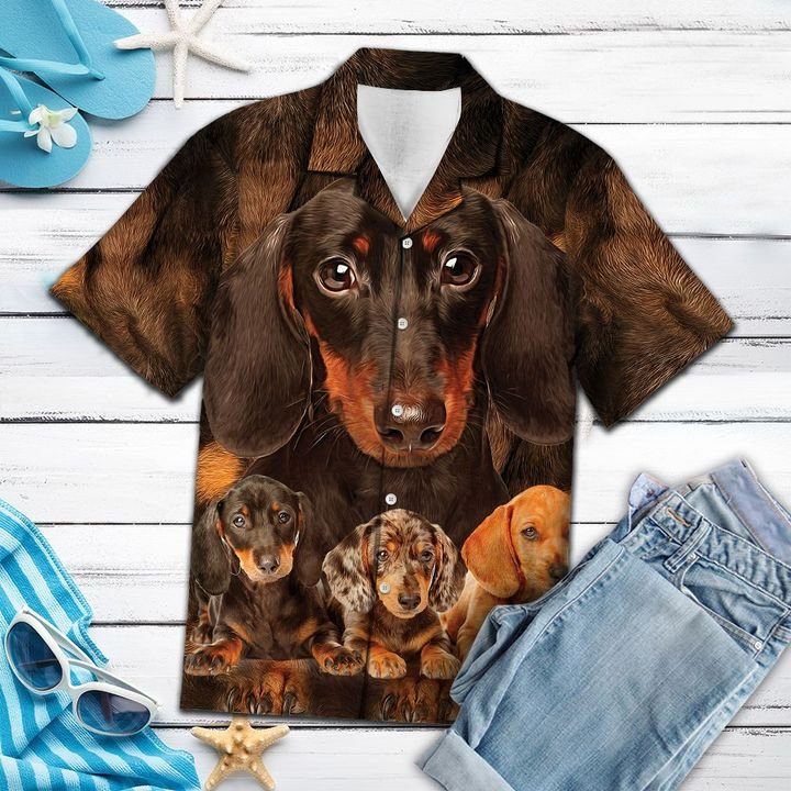 Awesome Dachshund Hawaiian Shirt Summer Button Up Awesome Dachshund Hawaiian Shirt Summer Button Up
