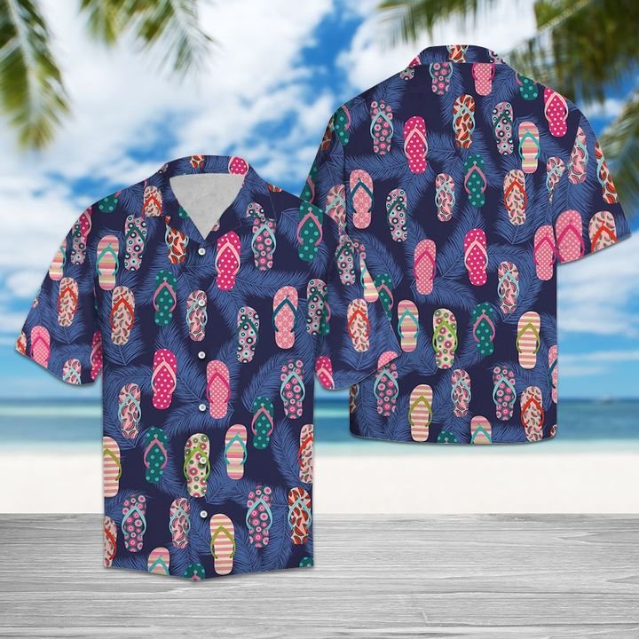 Awesome Flip Flops Hawaiian Shirt Summer Button Up Awesome Flip Flops Hawaiian Shirt Summer Button Up