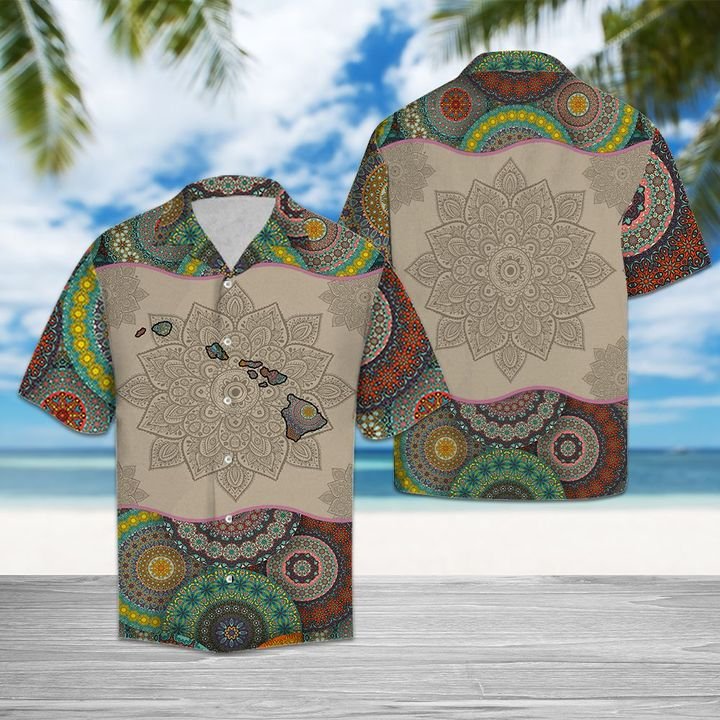 Awesome Hawaii Mandala Hawaiian Shirt Summer Button Up Awesome Hawaii Mandala Hawaiian Shirt Summer Button Up