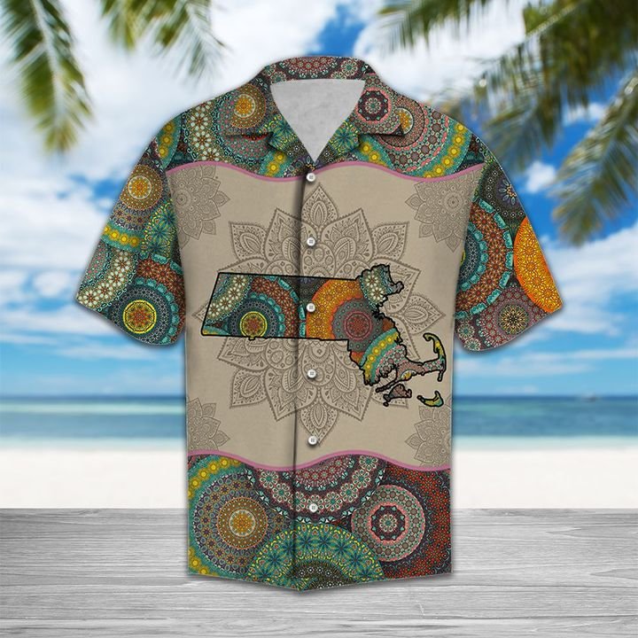 Awesome Massachusetts Mandala Hawaiian Shirt Summer Button Up Awesome Massachusetts Mandala Hawaiian Shirt Summer Button Up