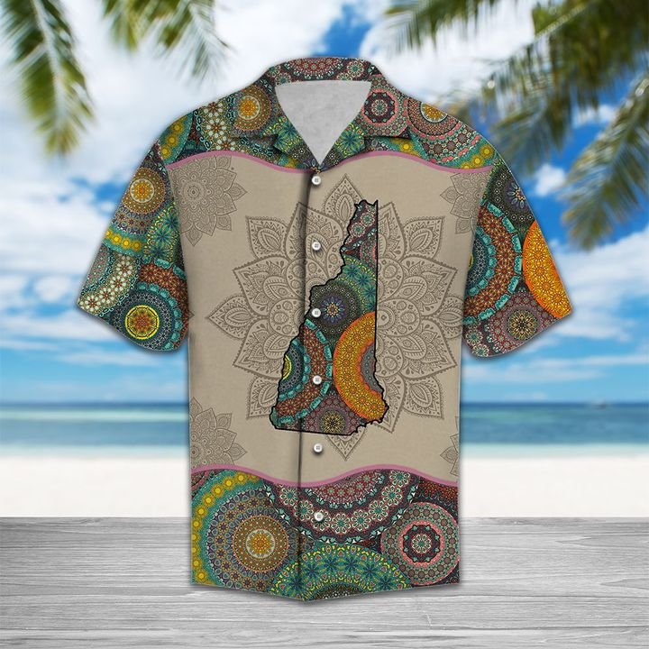 Awesome New Hampshire Mandala Hawaiian Shirt Summer Button Up Awesome New Hampshire Mandala Hawaiian Shirt Summer Button Up