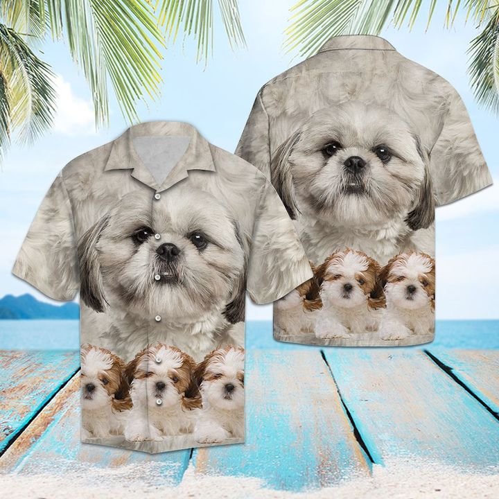 Awesome Shih Tzu Hawaiian Shirt Summer Button Up Awesome Shih Tzu Hawaiian Shirt Summer Button Up