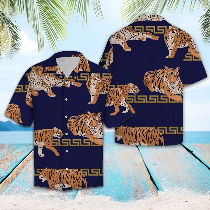 Awesome Tiger Hawaiian Shirt Summer Button Up Awesome Tiger Hawaiian Shirt Summer Button Up