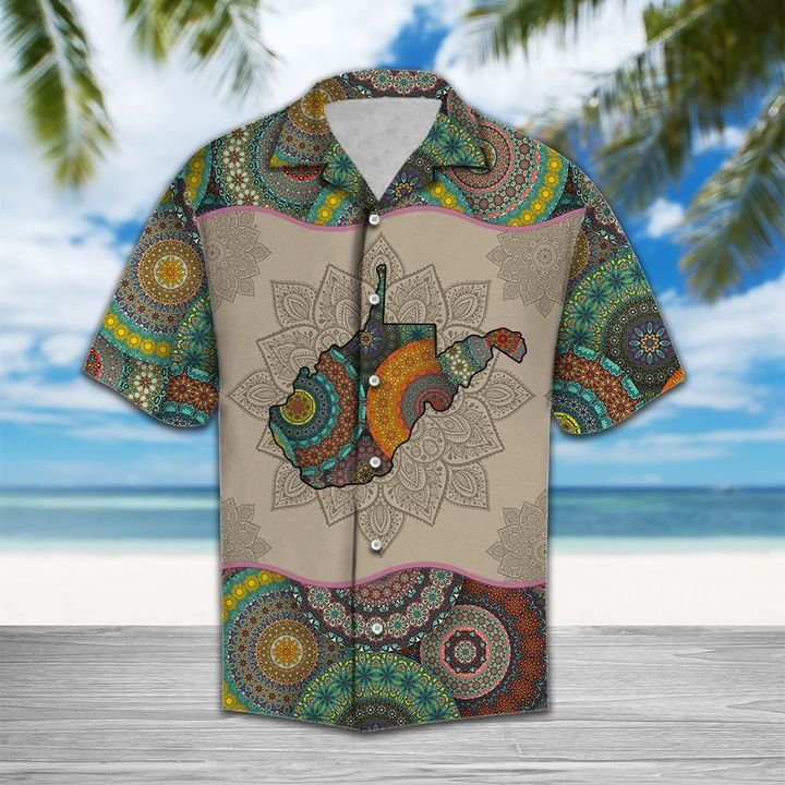 Awesome West Virginia Mandala Hawaiian Shirt Summer Button Up Awesome West Virginia Mandala Hawaiian Shirt Summer Button Up