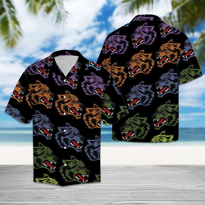 Awesome Wolf Hawaiian Shirt Summer Button Up Awesome Wolf Hawaiian Shirt Summer Button Up