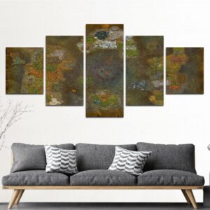 Azeroth Map - Gaming 5 Panel Canvas Art Wall Decor