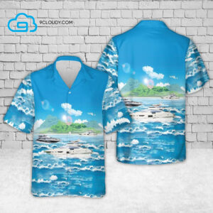 Azimut 80 Boats Full Print Hawaiian Shirt