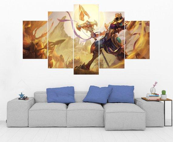 Azir - League Of Legends - Gaming 5 Panel Canvas Art Wall Decor Azir - League Of Legends - Gaming 5 Panel Canvas Art Wall Decor