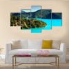 Azure Water Of Lac De La Castillon In France - Nature 5 Panel Canvas Art Wall Decor