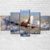 B-17 Bomber Plane - Airplane 5 Panel Canvas Art Wall Decor