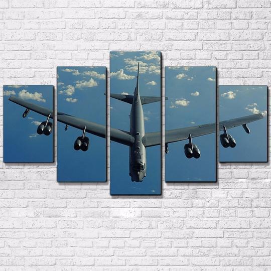 B-52 Bomber Aircraft - 5 Panel Canvas Art Wall Decor B-52 Bomber Aircraft - 5 Panel Canvas Art Wall Decor